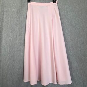 H&M Women Side Zip Front Slit Blush Pink Flowy Skirt Sz 2 Beach Work Resortwear